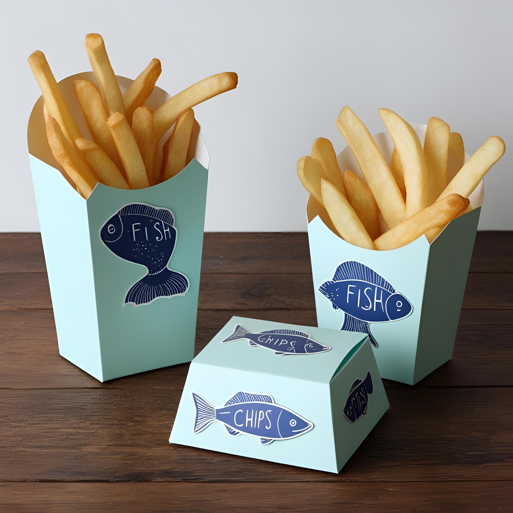 Card Fish and Chips Boxes: