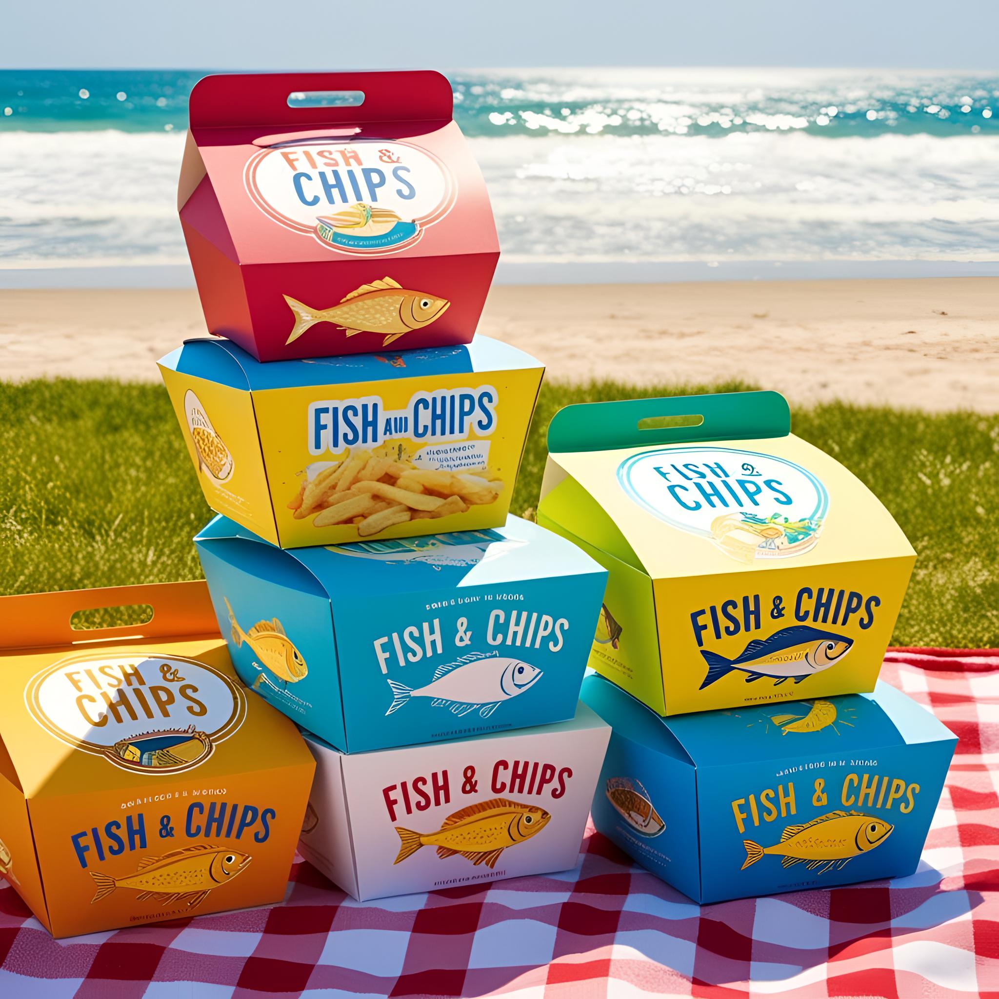 Card Fish and Chips Boxes: