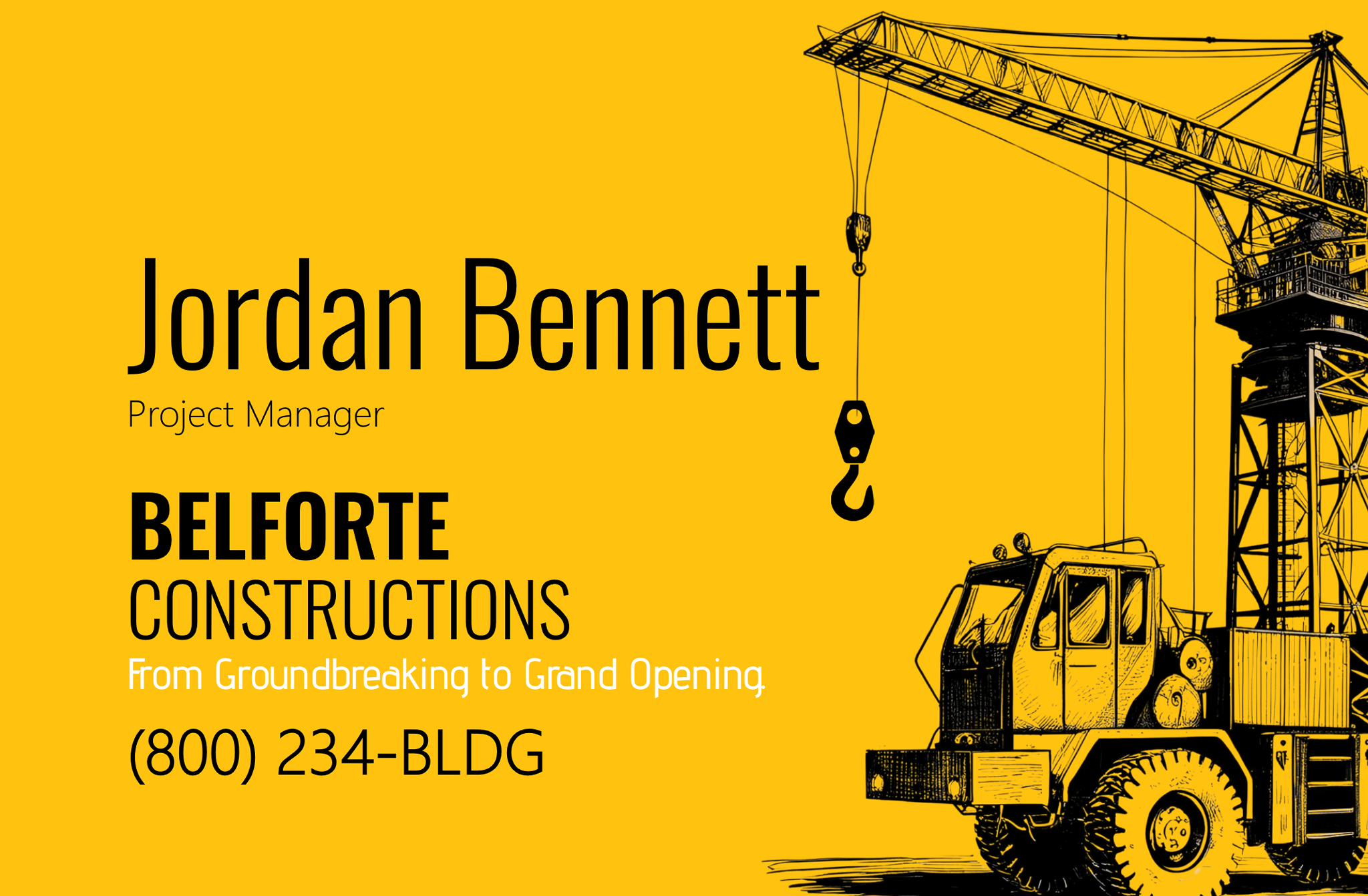 Yellow Crane Construction Branding Suite